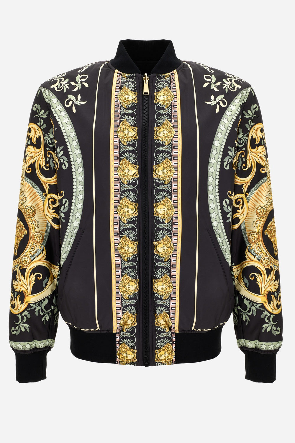 Blouson In Poly Statues Crest Canvas Print Fabric + Plain Technical Fabric