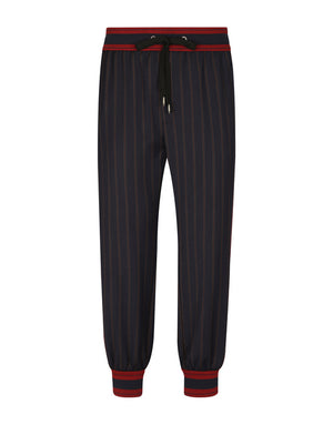 PINSTRIPE JOGGING PANTS WITH BRANDED BANDS