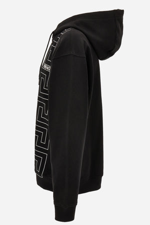 Sweatshirt In Unbrushed Fleece Fabric-Greek Key And Versace Print