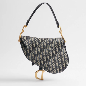 Saddle Jacquard Dior Oblique blu borsa a tracolla