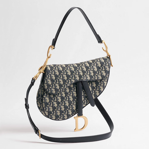 Saddle Jacquard Dior Oblique blu borsa a tracolla