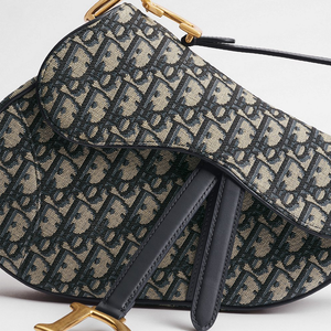 Saddle Jacquard Dior Oblique blu borsa a tracolla