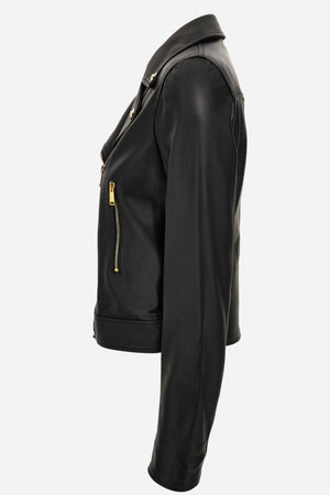 Jacket Leather In Leather With Safety Pin Details