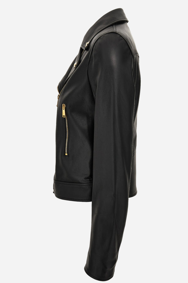 Jacket Leather In Leather With Safety Pin Details