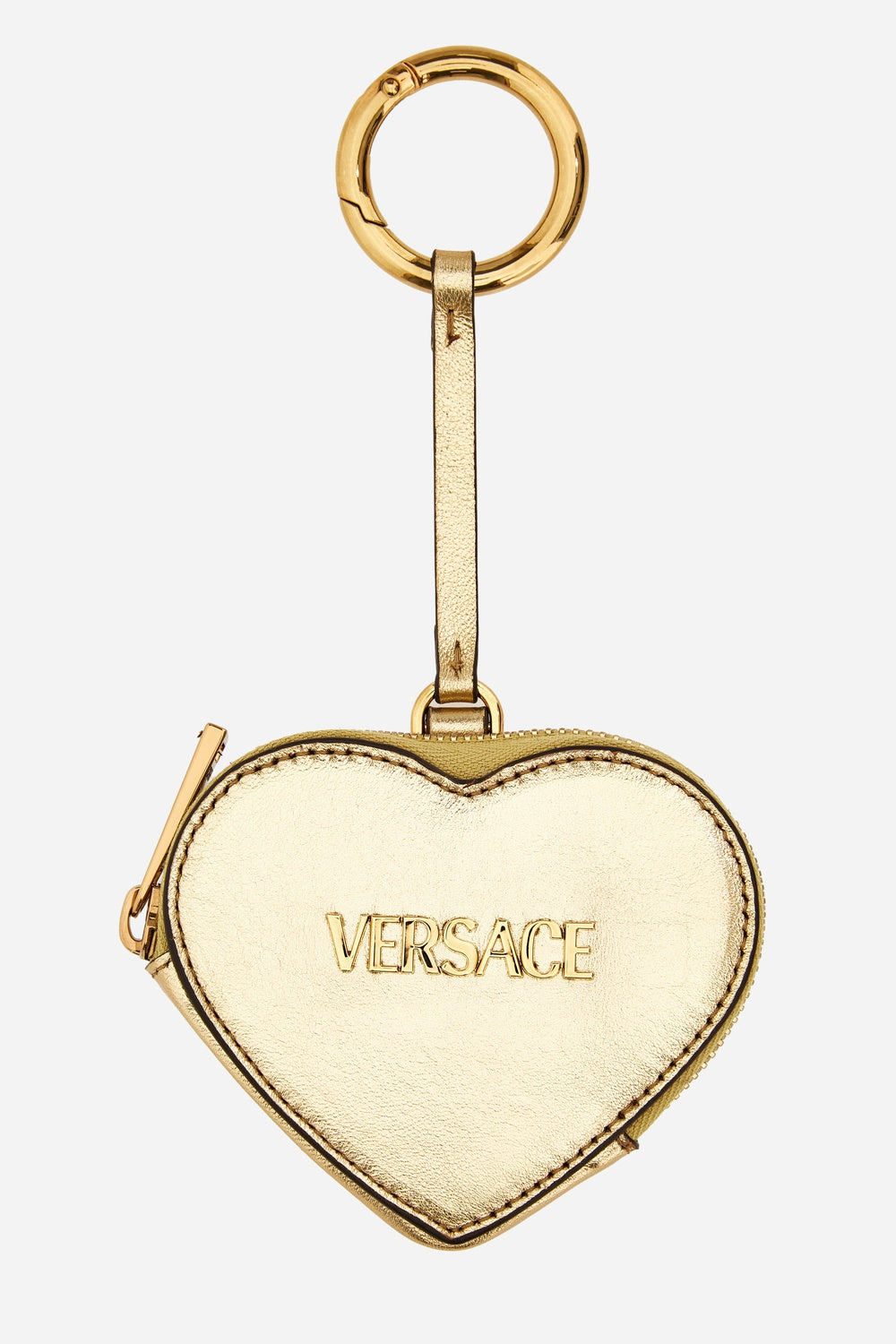 Versace Tag Coin Purse In Lamb Leather