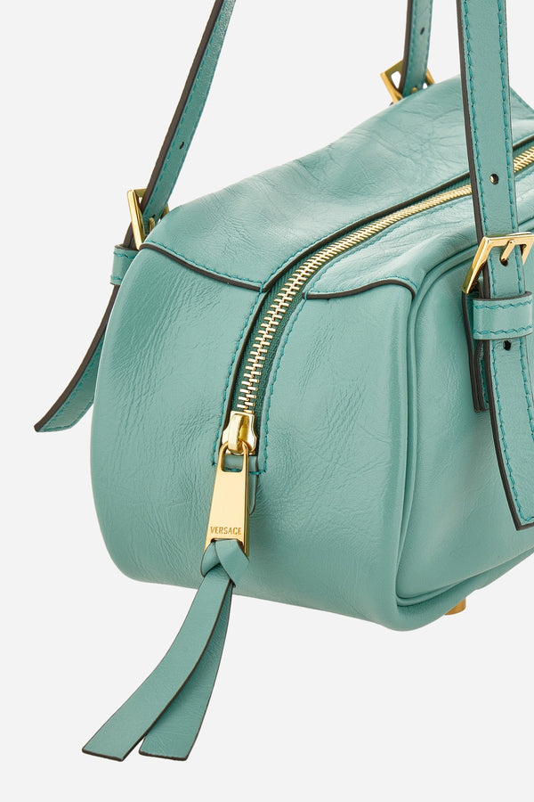 Versace Tag Shoulder In Lamb Leather