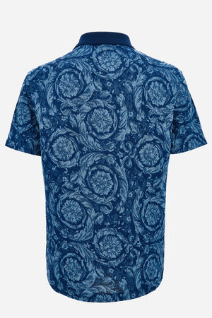 Polo In Barocco Jacquard Piquet Fabric