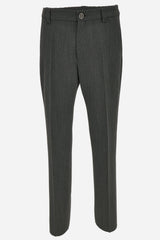 Informal Pant In Wool Twill Mouline Fabric