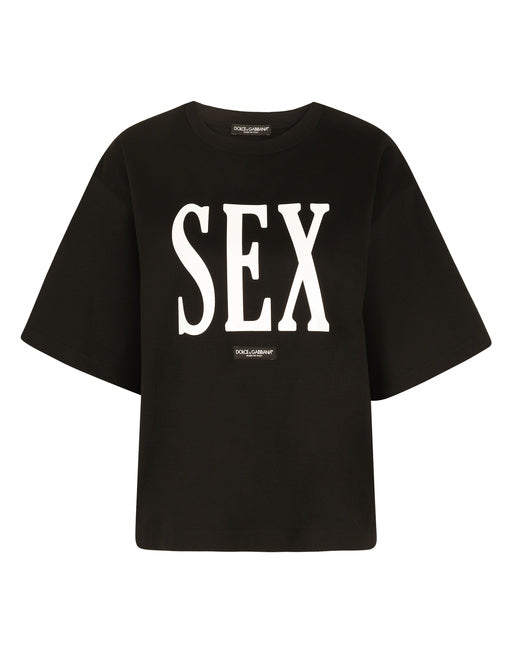 JERSEY T-SHIRT WITH “SEX” PRINT