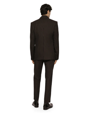 DOUBLE-BREASTED PINSTRIPE WOOL SICILIA-FIT JACKET