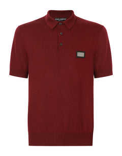 WOOL POLO-SHIRT WITH BRANDED TAG