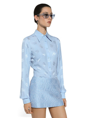 SILK JACQUARD SHIRT WITH ALL-OVER DG LOGO