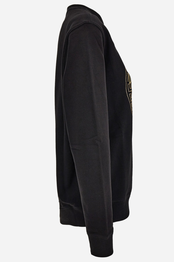 Sweatshirt In Non-Brushed Sweat Fabric-Medusa Embroidery