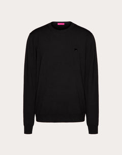 Maglione Girocollo In Lana Con Dettaglio Borchia