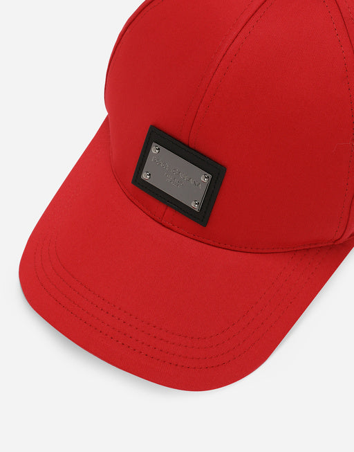 COTTON BASEBALL CAP WITH LOGO PLATE
