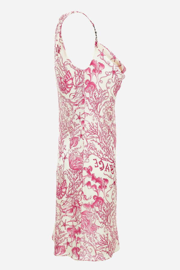 Dress In Underwater Barocco Bicolour Allover On Responsible Viscose Liquid Jersey