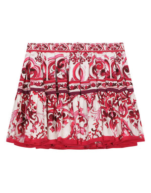 MAJOLICA-PRINT POPLIN SKIRT