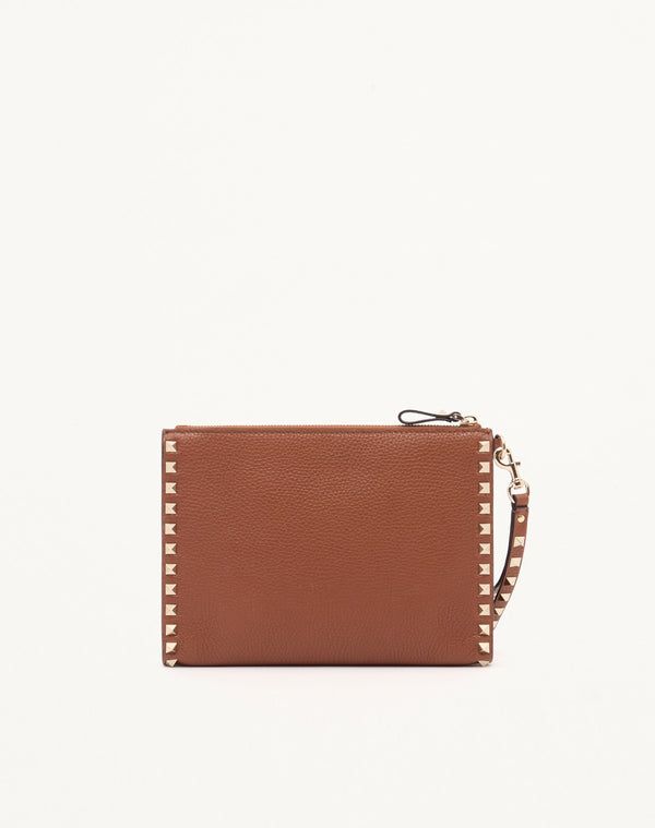 POUCH ROCKSTUD IN VITELLO GRANATO