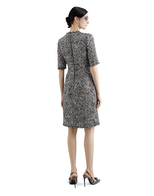 RASCHEL TWEED MIDI DRESS WITH SHORT SLEEVES