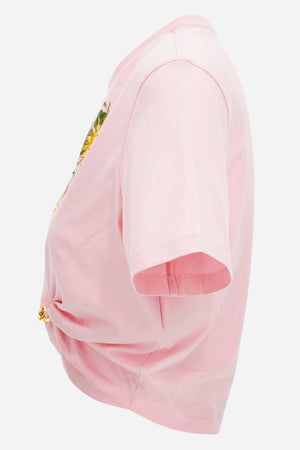 T-Shirt In Jersey With Versace Palm Print