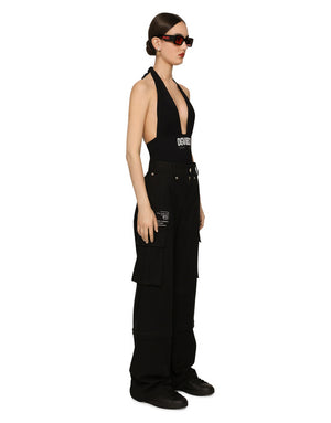 ONE-PIECE SWIMSUIT WITH PLUNGING NECKLINE AND DGVIB3 PRINT