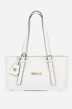Versace Tag Medium Tote In Lamb Leather