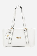 Versace Tag Medium Tote In Lamb Leather