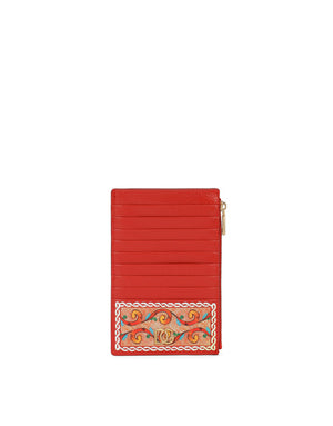 LARGE VERTICAL CARD HOLDER IN CARRETTO-PRINT DAUPHINE CALFSKIN