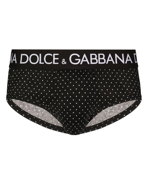 TWO-WAY STRETCH JERSEY BRANDO BRIEFS WITH POLKA-DOT PRINT