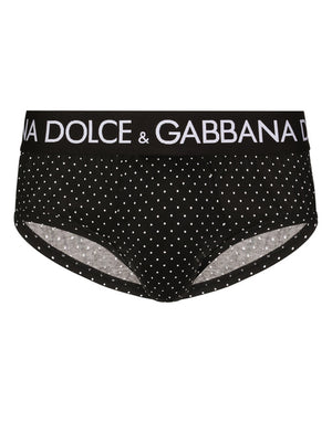 TWO-WAY STRETCH JERSEY BRANDO BRIEFS WITH POLKA-DOT PRINT