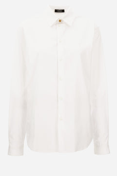 Informal Shirt In Poplin Cotton Fabric-Medusa Embroidery