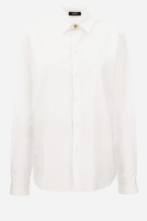 Informal Shirt In Poplin Cotton Fabric-Medusa Embroidery