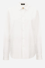 Informal Shirt In Poplin Cotton Fabric-Medusa Embroidery