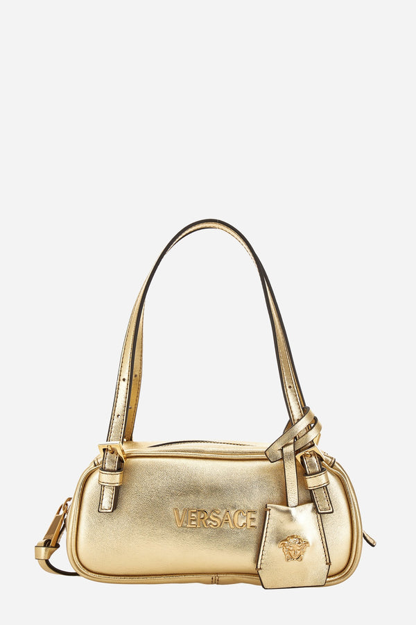 Versace Tag Mini Shoulder In Lamb Leather
