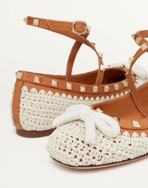 Ballerina Rockstud Con Ricamo Crochet