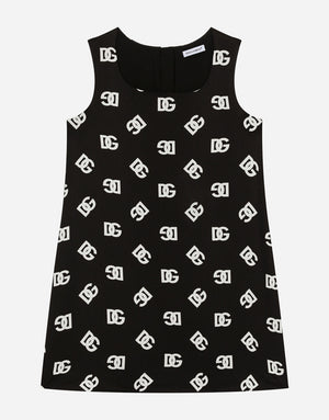 DRESS IN DG LOGO PRINT CHARMEUSE