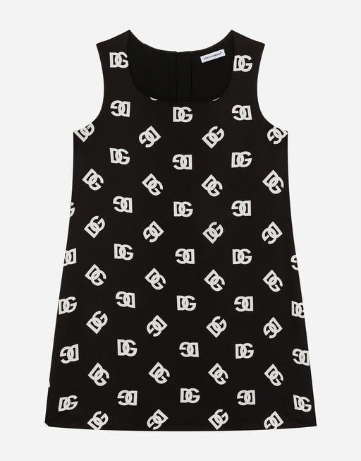 DRESS IN DG LOGO PRINT CHARMEUSE