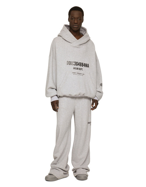 JERSEY HOODIE WITH LOGO PRINT