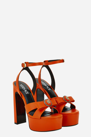 Gianni Ribbon Sandals In Calf Leather