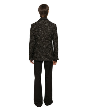 ALPACA AND WOOL RUSH-STITCH SINGLE-BREASTED JACKET
