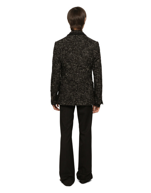 ALPACA AND WOOL RUSH-STITCH SINGLE-BREASTED JACKET