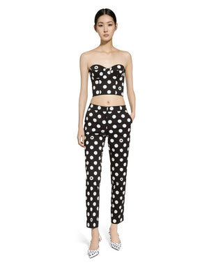 COTTON PANTS WITH POLKA-DOT PRINT