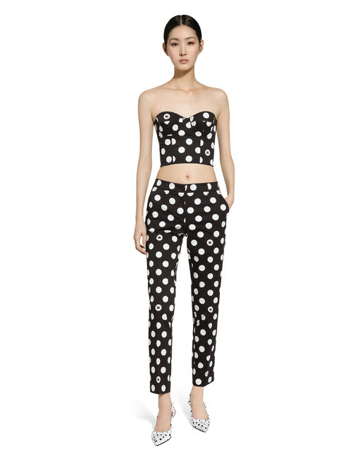 COTTON PANTS WITH POLKA-DOT PRINT