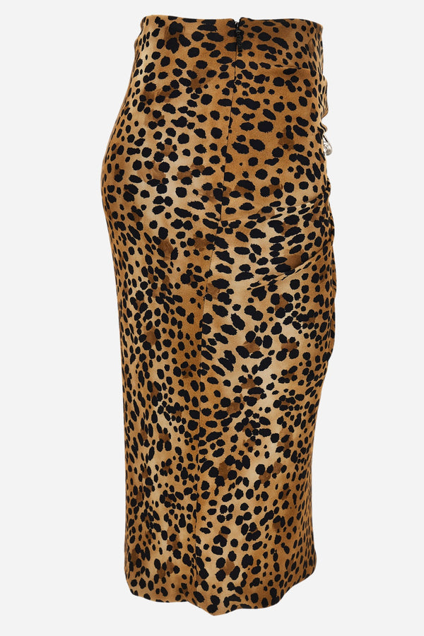 Skirt In Leopard On Responsible Viscose Liquid Jersey