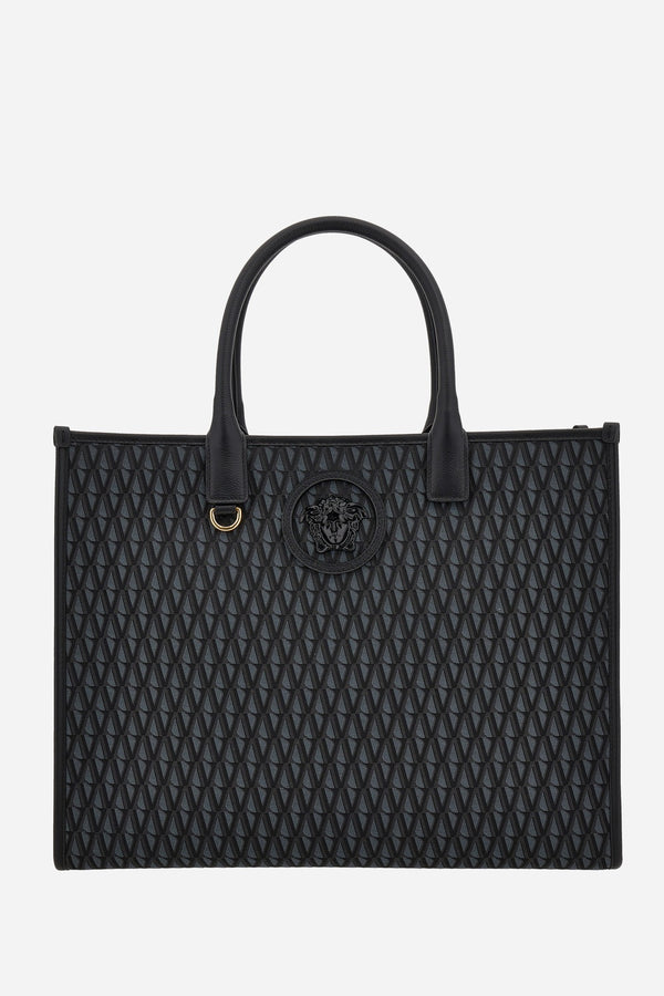 La Medusa Tote In Fabric+Calf Leather