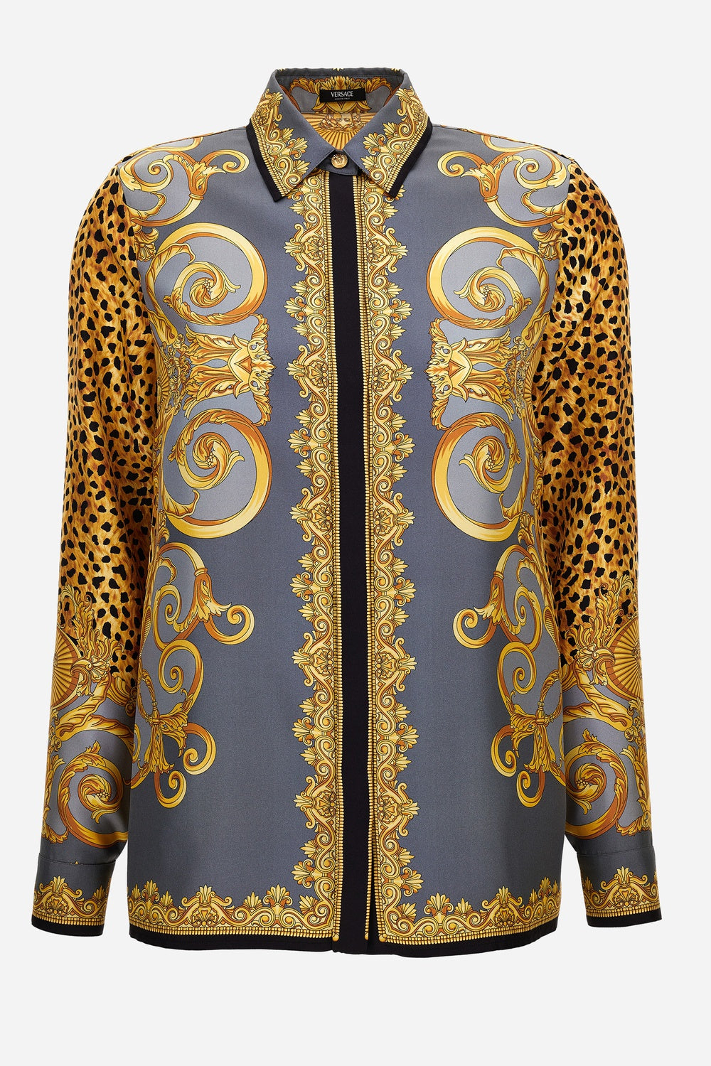 Formal Shirt In Silk Twill Print Cheetah Foulard