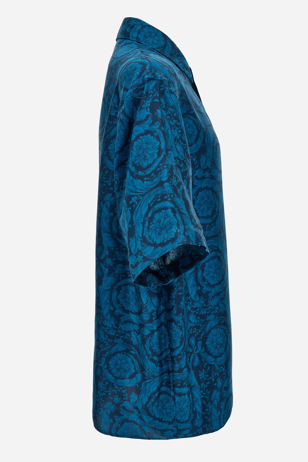 Informal Shirt In Silk Twill Print Barocco 92 Allover