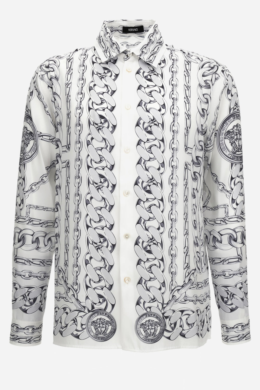 Informal Shirt In Twill Poly Medusa Chain Print