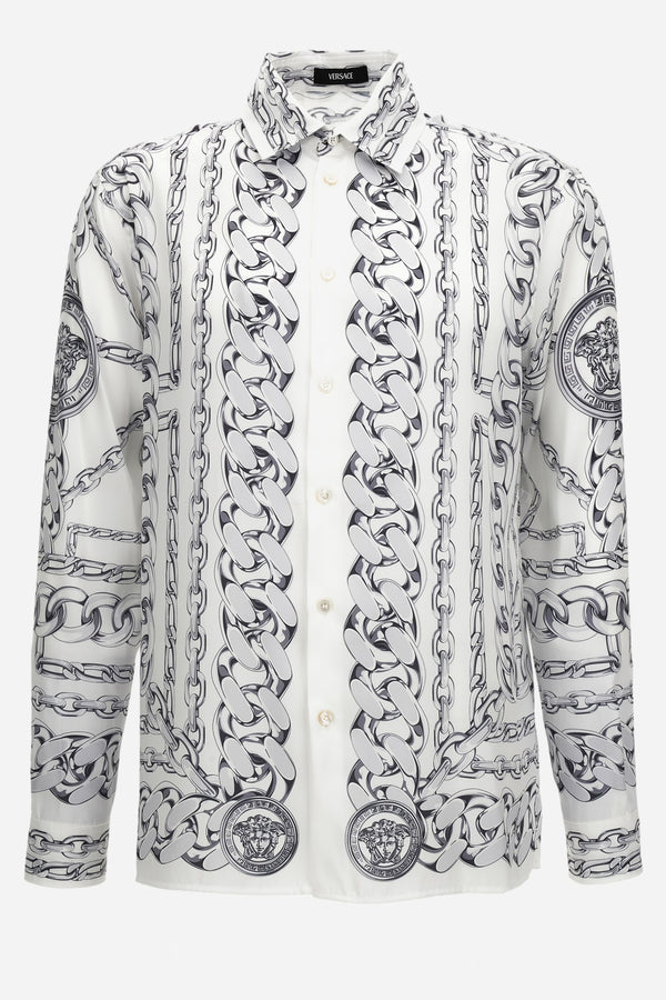 Informal Shirt In Twill Poly Medusa Chain Print