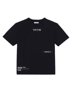 SOLID-COLOR JERSEY T-SHIRT WITH LETTERING PRINT